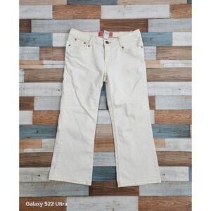 Vintage Mossimo Denim Stylish Bleached Flare Jeans for Women Size 7